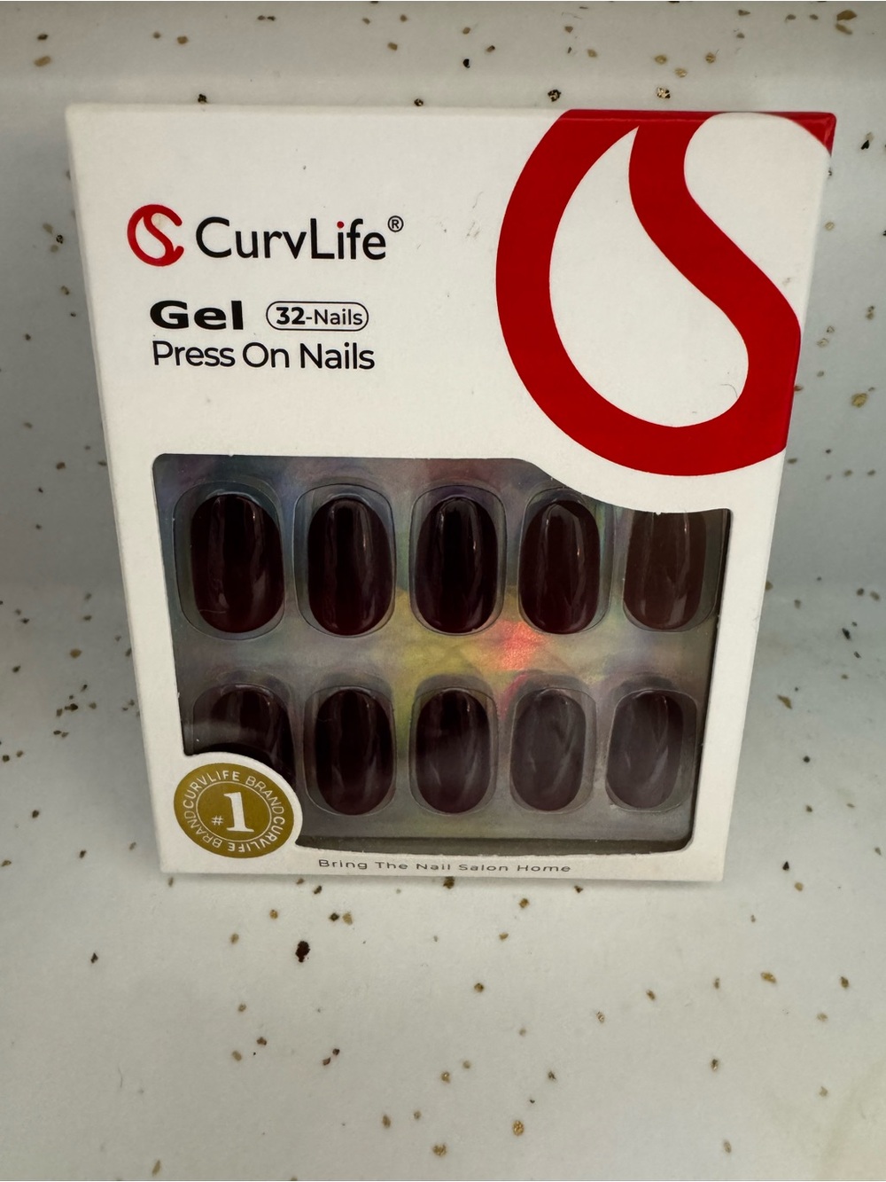 Gel Press On Nails - Deep Burgundy (32 Nails)